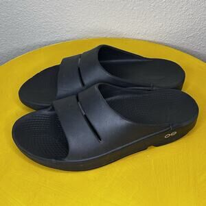 OOFOs Ooahh Recovery Slide Black sandals womens size 8 comfort mens size 6